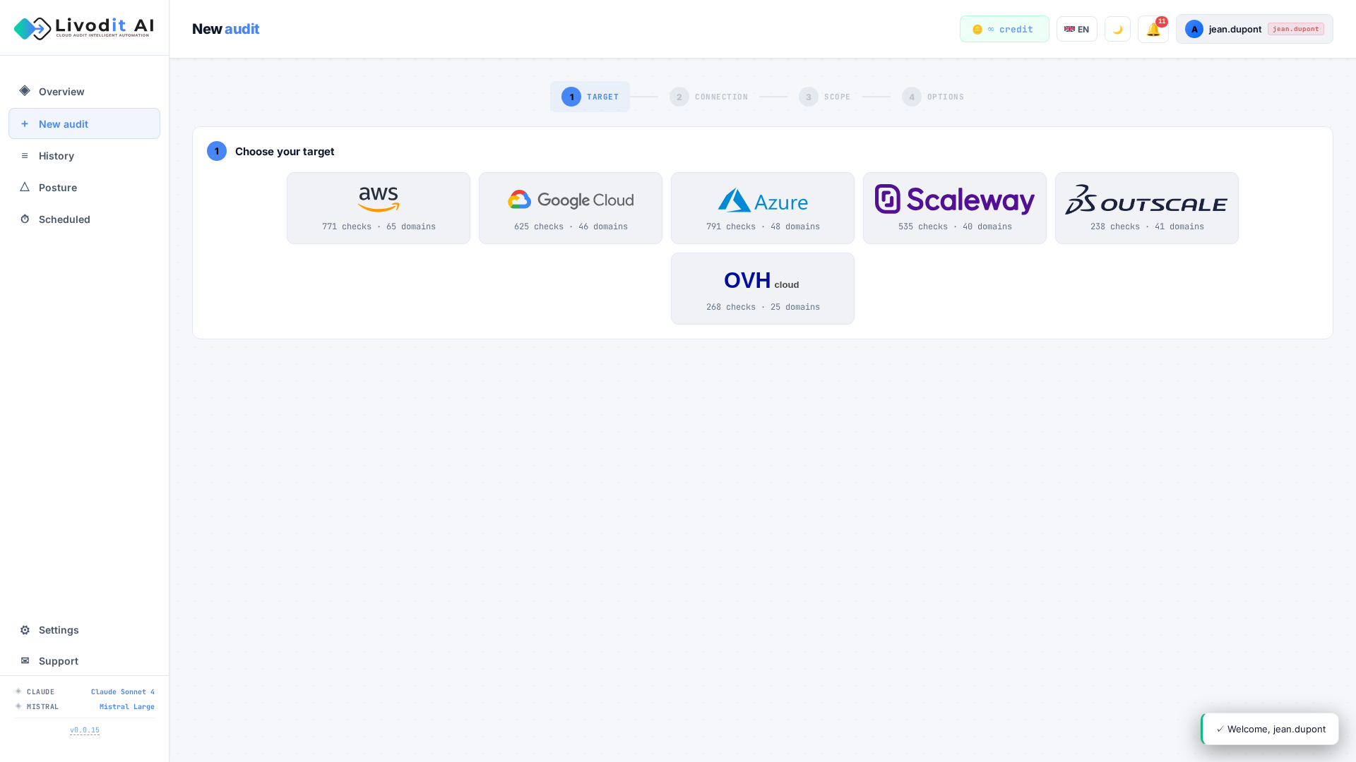 Formulaire de lancement d'audit